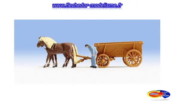 Chariot à foin avec chevaux NOCH