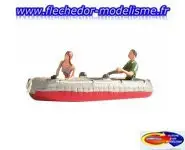 1 canot pneumatique et 2 figurines NOCH