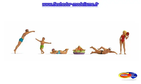 6 figurines à la baignade NOCH