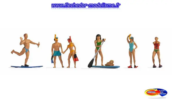 6 figurines au sport aquatique NOCH