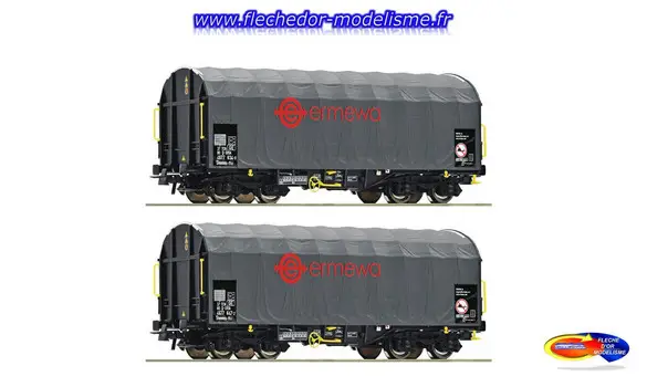 2 wagons à bâche Ermewa Ep.VI ROCO