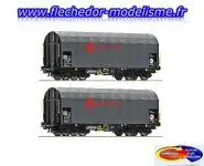 2 wagons à bâche Ermewa Ep.VI ROCO