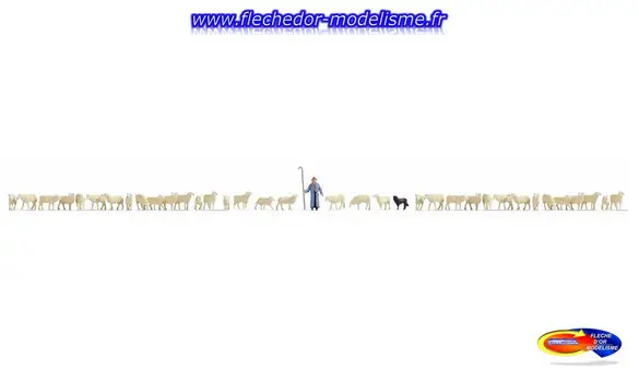 Méga-set 37 fig. Moutons et berger NOCH