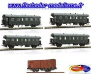 Set 4 voitures SNCF EpIII &couvert BRAWA