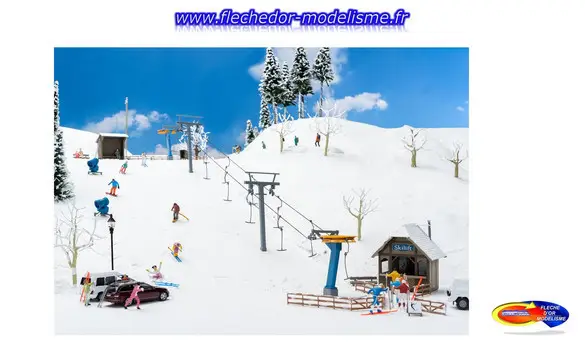 Coffret remonte-pente & kiosque FALLER