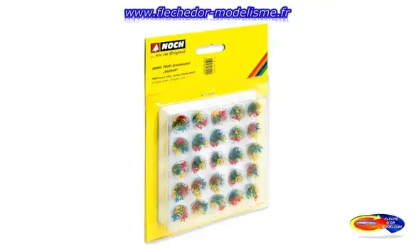 25 touffes d'herbe fleuries 9 mm NOCH