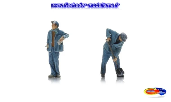 2 cheminots loco vapeur SNCF ARTITEC