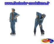 2 cheminots loco vapeur SNCF ARTITEC