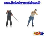 2 cheminots loco vapeur SNCF ARTITEC