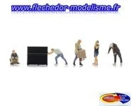 5 personnages thème déménageurs ARTITEC