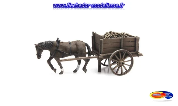 Cheval & charrette de betteraves ARTITEC