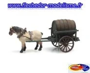 Cheval & charrette avec tonneau ARTITEC
