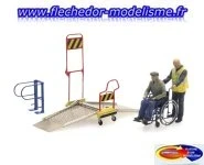 Rampe, fauteuil roulant & 2 fig. ARTITEC