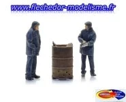 2 cheminots autour d'un poêle ARTITEC