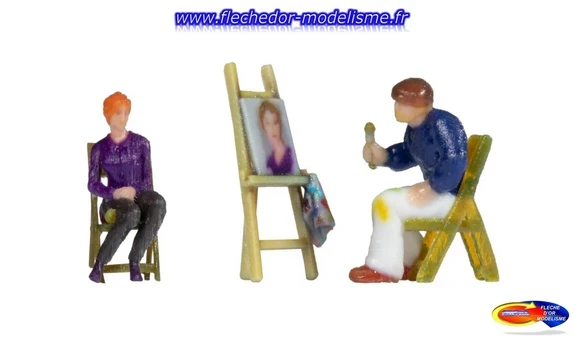 Peintre avec modèle et chevalet NOCH