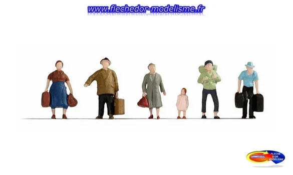 6 figurines "voyageurs" NOCH