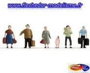 6 figurines "voyageurs" NOCH