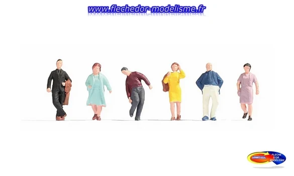 6 figurines "voyageurs" NOCH