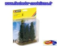 3 cyprès 10, 11, 13 cm hauteur NOCH