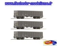 Set 3 wagons à bogies SNCF Ep.V-VI ROCO