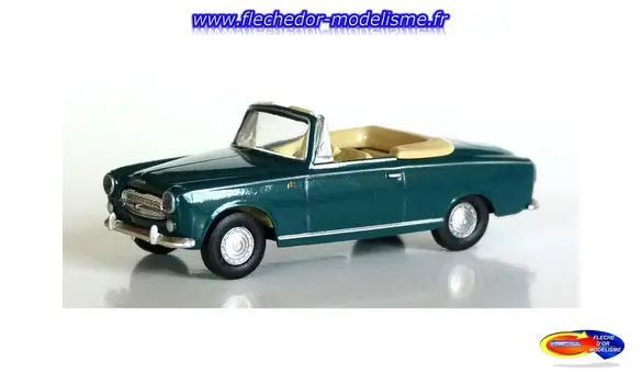 Cabriolet Peugeot 403 vert metallisé BRE